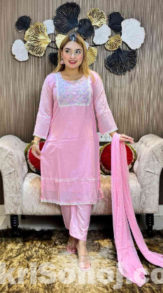 Embroidery Cotton Three Piece